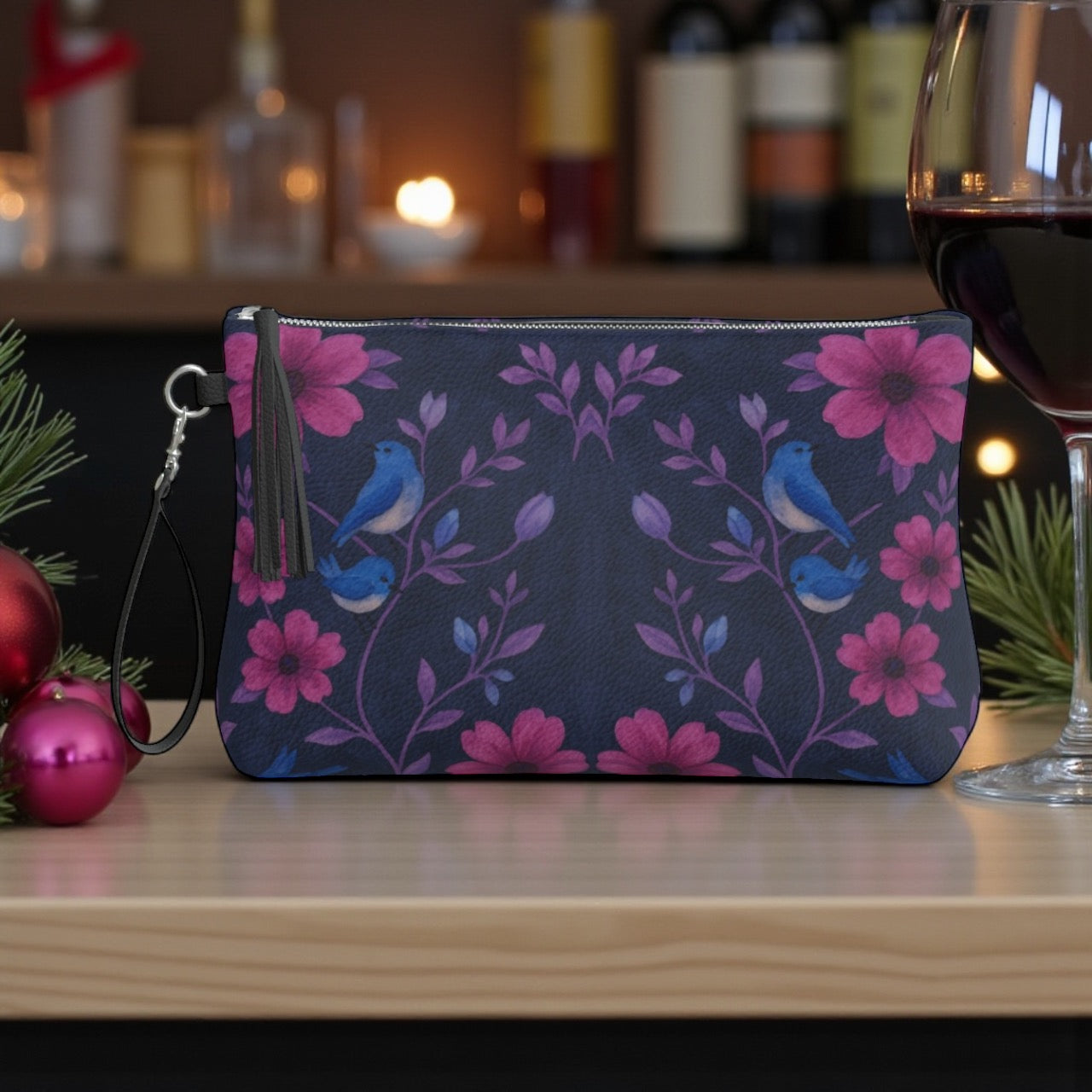 Songbird Bloom Plum Clutch Wristlet